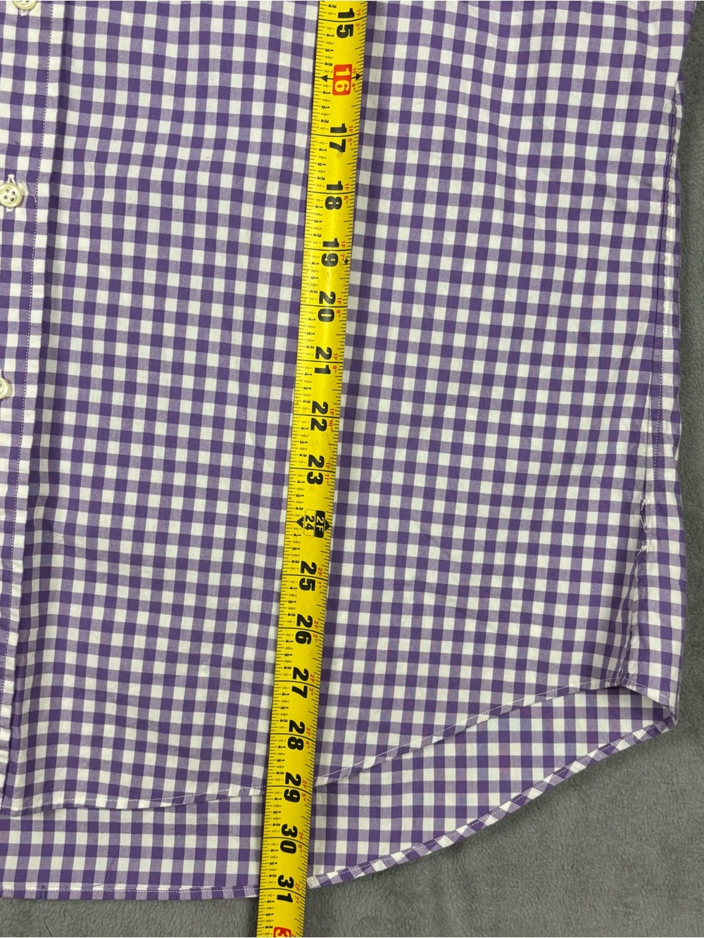Ralph Lauren Mens XL Purple White Gingham Check Button Down Shirt Custom Fit - Picture 7 of 9